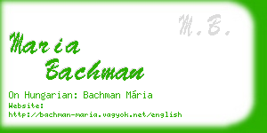 maria bachman business card